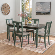 Willow 5-Piece Teal Dining Set - Modern Table and Chairs