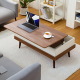 Lift Top Coffee Table with Storage, Brown Wood Coffee Table with Lifting Top