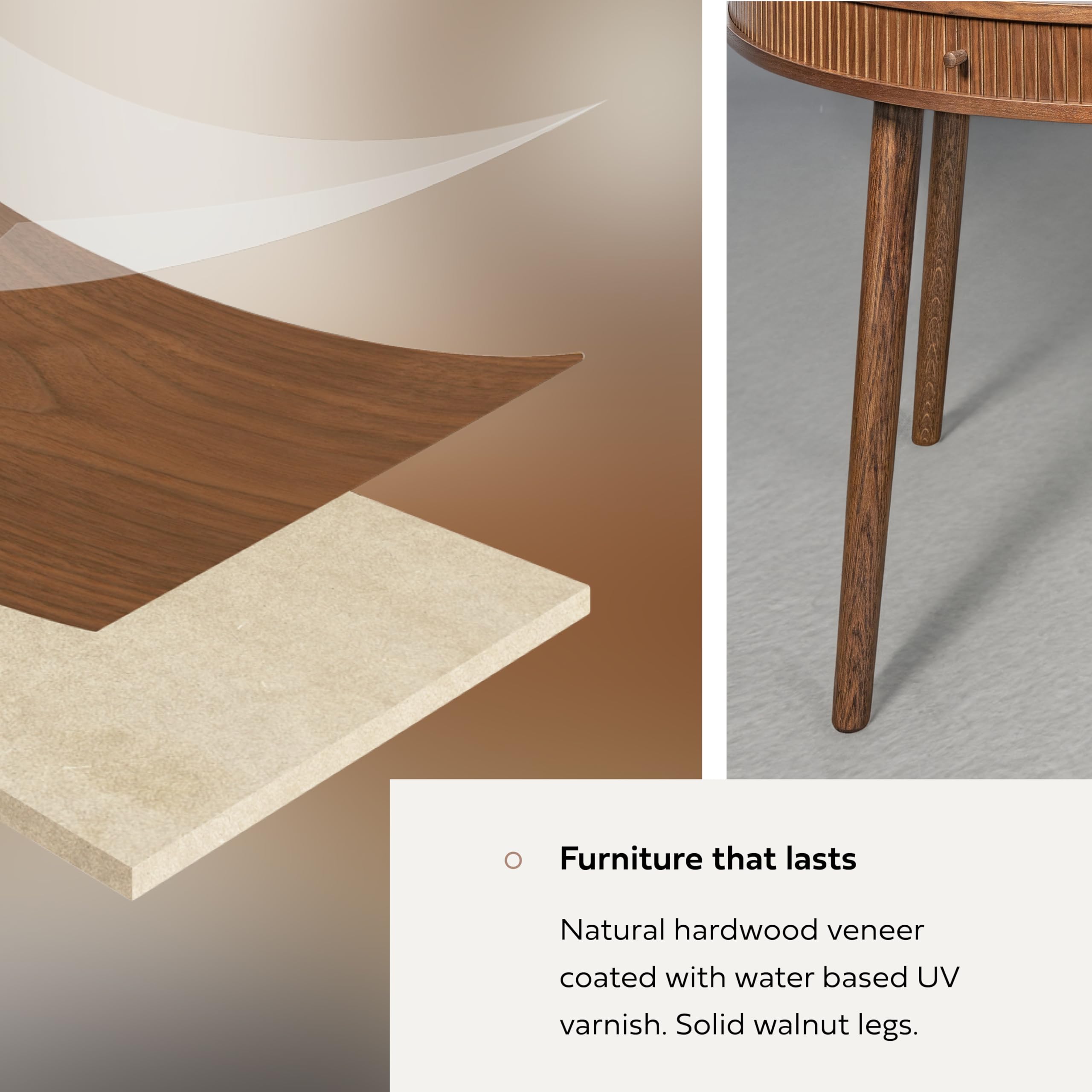 47'' Round Dining Table for 4 People - Pre assembled Round Kitchen Table with 2 Hidden Storages