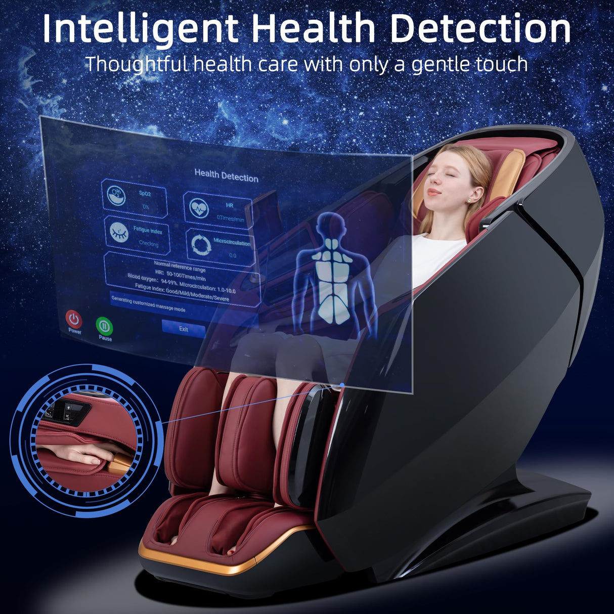 A860 2024 Full Body 4D Massage Chair - Intelligent Health Detection, Dual-Core System