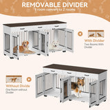 71" Double Dog Crate Furniture with Storage Drawers