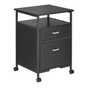 Mobile File Cabinet, Rolling Printer Stand with Open Storage Shelf, 2 Drawers