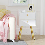 Nightstand with Charging Station and Side Table Bundle