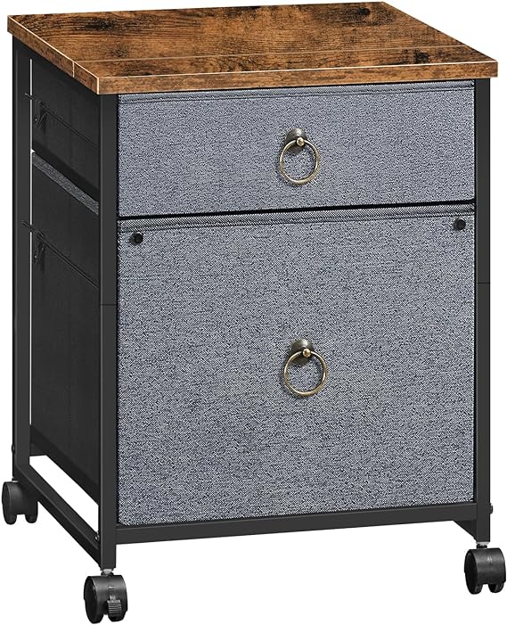 File Cabinet, 2-Drawer Filing Cabinet, Vertical Mobile Office Cabinet