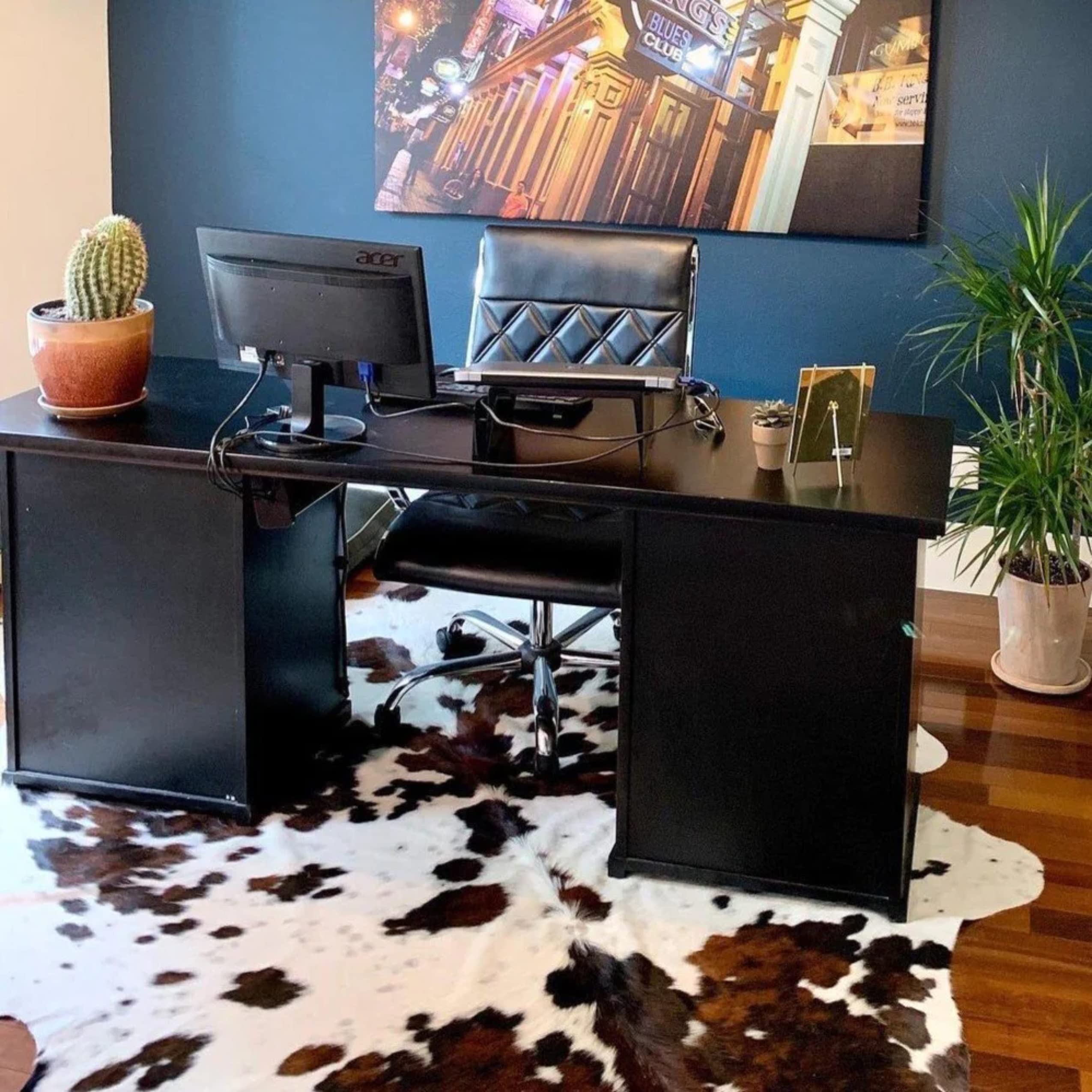 Ecowhides 100% Genuine Brazilian Cowhide Rug - Tricolor White - Luxury Cowskin Cow