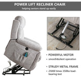 Large Power Lift Recliner Chairs with Massage and Heat for Elderly Big People