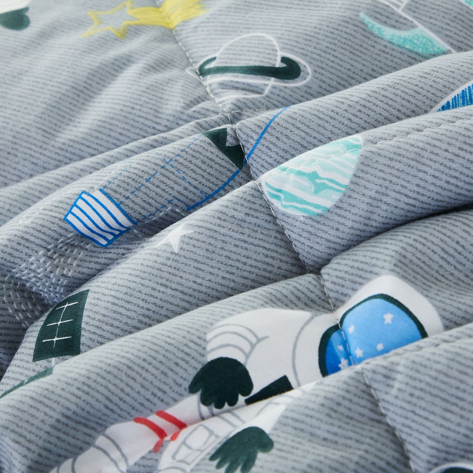 Kids Space Bedding Set Queen/Full - 100% Cotton Galaxy Comforter 3-Piece