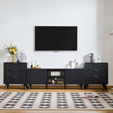 Fluted TV Stand for TVs up to 65'', Modern Mid Century Entertainment Center