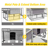 Extra Large 137in Chicken Coop for 8-10 Chickens,Outdoor Wooden Hen House