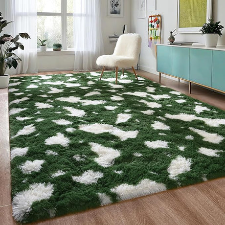 Fluffy Bedroom Rug Carpet - 5x7 Feet Shaggy Area Rugs for Living Room, Soft Rug for Girls Boys Kids Room,