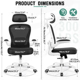 Office Chair, Ergonomic Office Chair with 3D Lumbar Support 3D Headrest, Comfy High