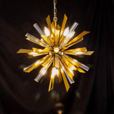 Gold Sputnik Chandelier Light 12 Lights, 24" Modern Starburst Chandelier Light Fixture