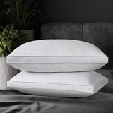 Natural Goose Feathers and Down Pillow - Queen Size Set of 2, Medium Firm Pillow