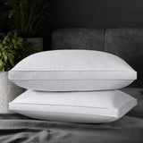 Goose Down Feather Pillows with 100% Cotton Cover, Gusseted Bed Hotel Collection