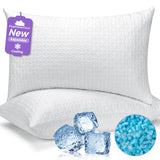 New Adjustable Pillows Queen Size Set of 2 - Cooling Shredded Memory Foam