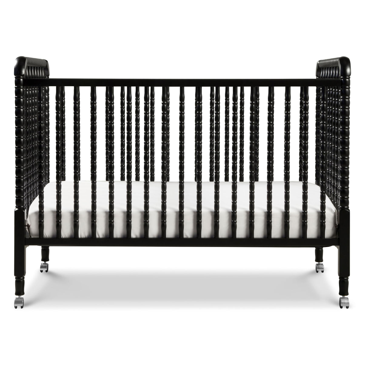 DaVinci Jenny Lind 3-in-1 Convertible Crib in Ebony, Removable Wheels, Greenguard Gold Certified