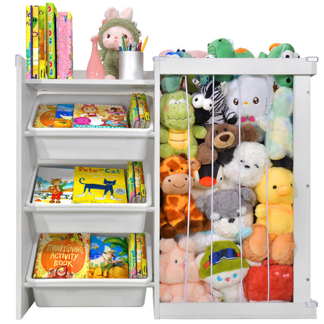 Toy Storage, 3 Tier Wooden Toy and Book Storage for Kids, Toy Organizers and Storage