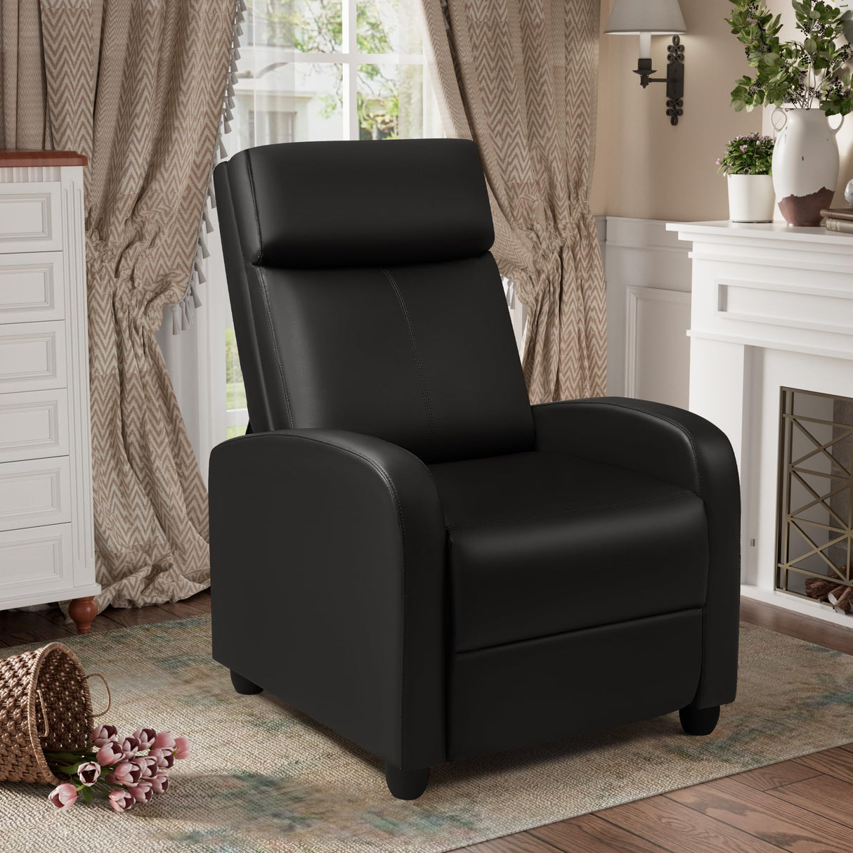 Recliner Chair for Adults Modern PU Leather Adjustable Reclining Chair