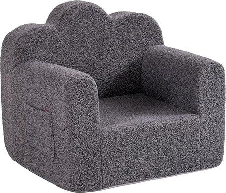 Kids Couch Sherpa Toddler Chair, Cloud-Like Comfy Kids Sofa Toddler Reading Chair