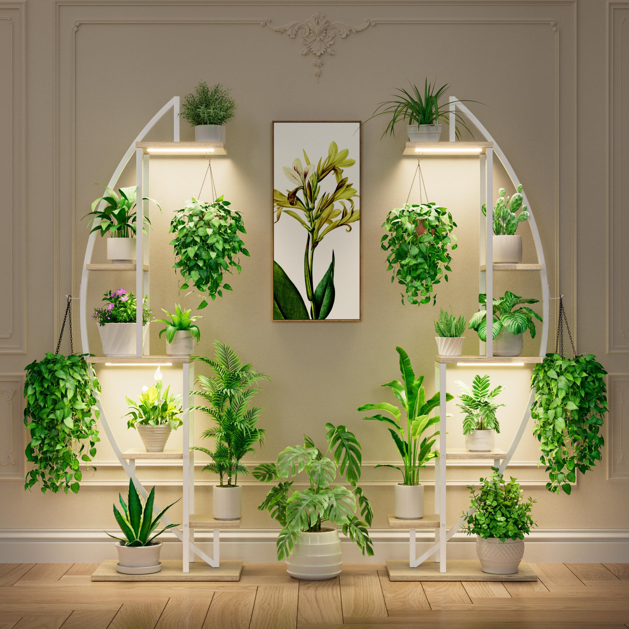 6-Tier Metal Plant Stand with Grow Lights – Indoor Garden Shelf