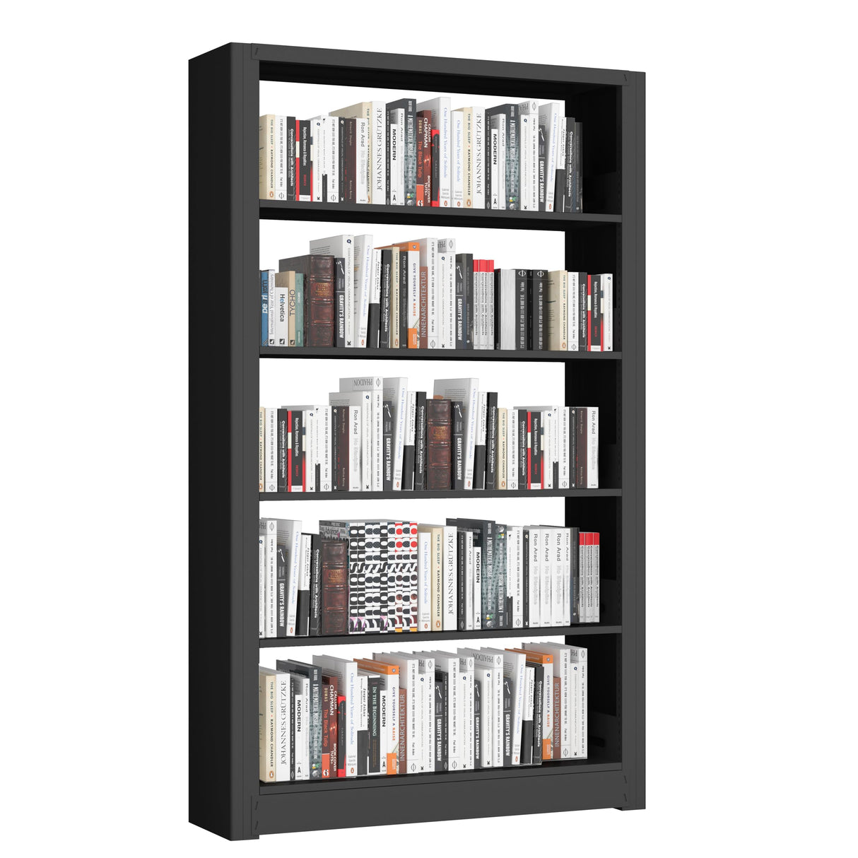 69" Tall Heavy-Duty Bookshelf, 5-Tier Metal Bookshelf with Adjustable Shelves