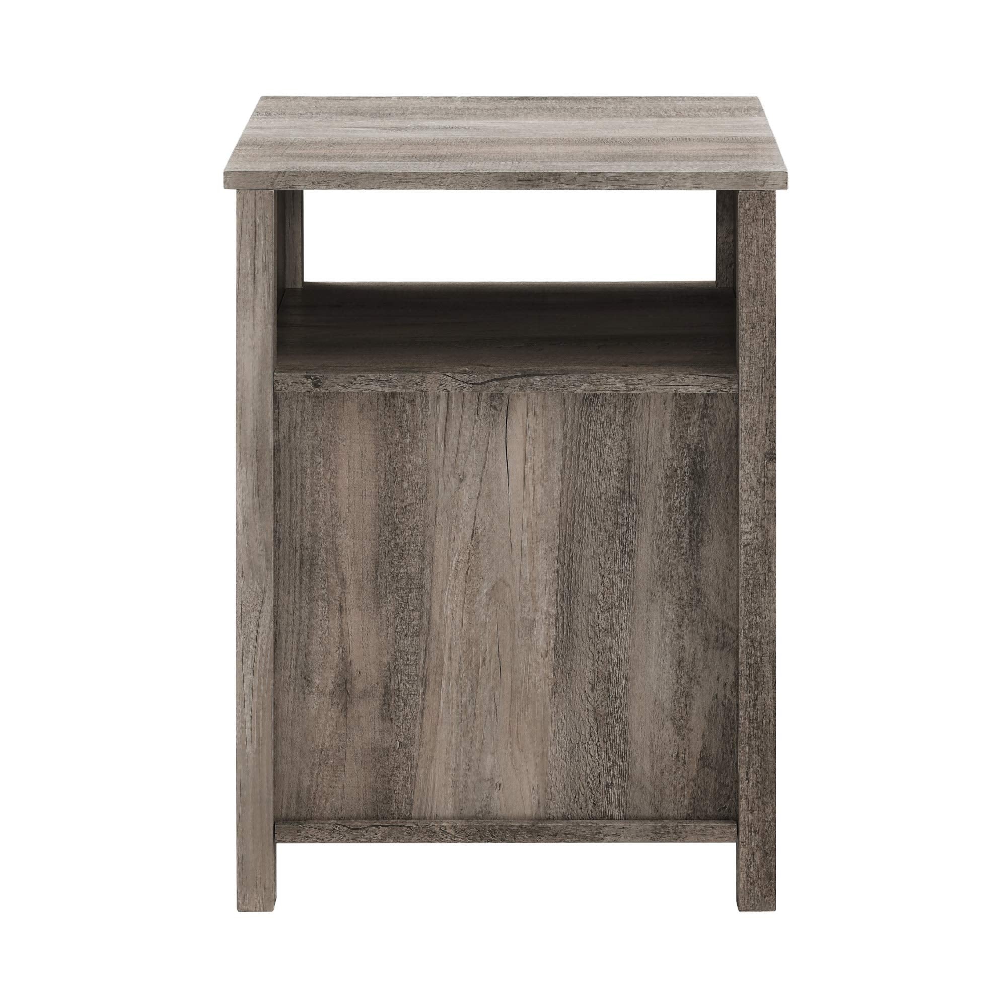 Modern Farmhouse Grooved Door Wood Side Accent Table