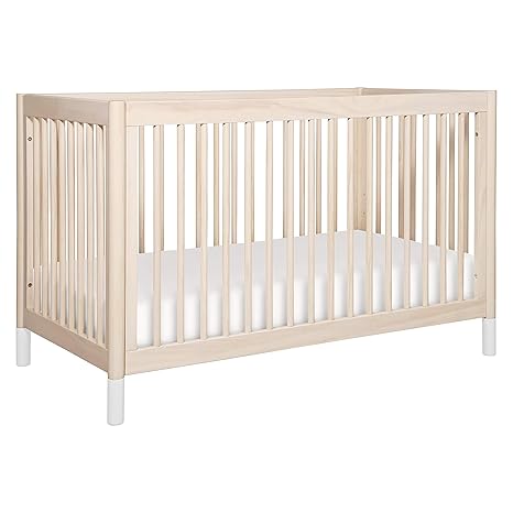 Gelato 4-in-1 Convertible Crib with Toddler Bed Conversion in Natural Walnut and Brushed