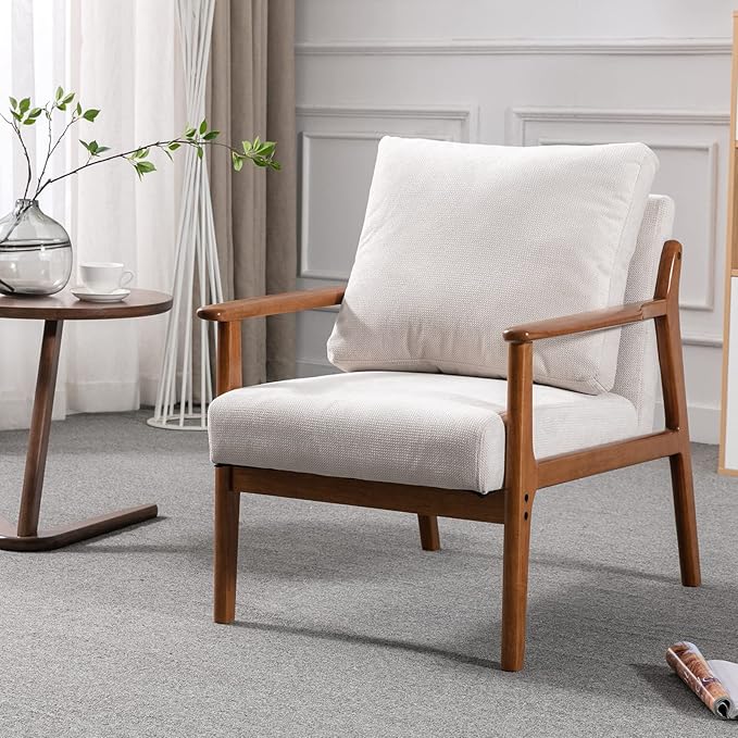 Chairs Set of 2,Modern Accent Chair with Wood Frame,Upholstered Living Room Chairs