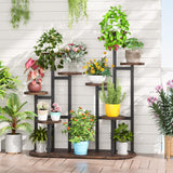 Multi-Tiered 11 Potted Plant Stand Indoor Tall Plant Shelf Flower Stands Plant Rack