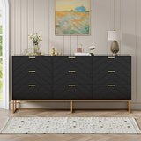 3 Drawer Dresser, Small Chest of Drawers,Black Dressers with Storage