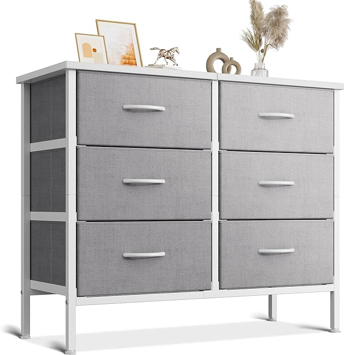 Dresser for Bedroom Dresser TV Stand with 6 Storage Drawers,