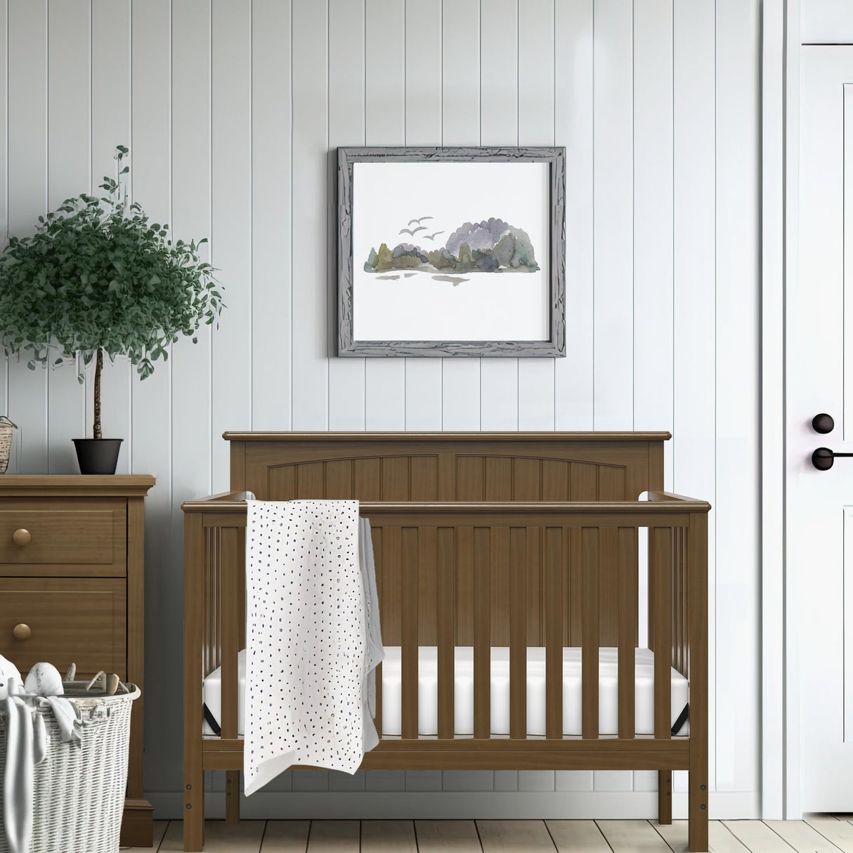 Child Craft Sheldon Crib and Dresser Nursery Set, 2-Piece, Includes 4-in-1 Convertible Crib and 3-Drawer Dresser, Grows with Your Baby (Cocoa Bean Brown)