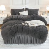 Faux Fur Beige Comforter Set King Size
