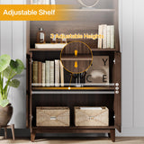 Tribesigns Industrial Bookcase with Doors, 5-Tier Tall Bookshelf with Storage Cabinet, Wood Library Bookcase Display Shelves with Adjustable Shelf for Home Office, Living Room