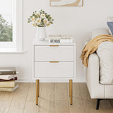 Nightstand with Drawers, Fluted Night Stand, End Table for Living Room