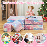 kids Play Couch, Kids Couch for Playroom Bedroom, Kids Couch Glow in The Dark, 5 Seconds Instant Expansion, Glowing Unicorns, Rainbow