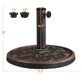 22lbs Heavy Duty Round Antiqued Umbrella Base All Weather Umbrella Stand