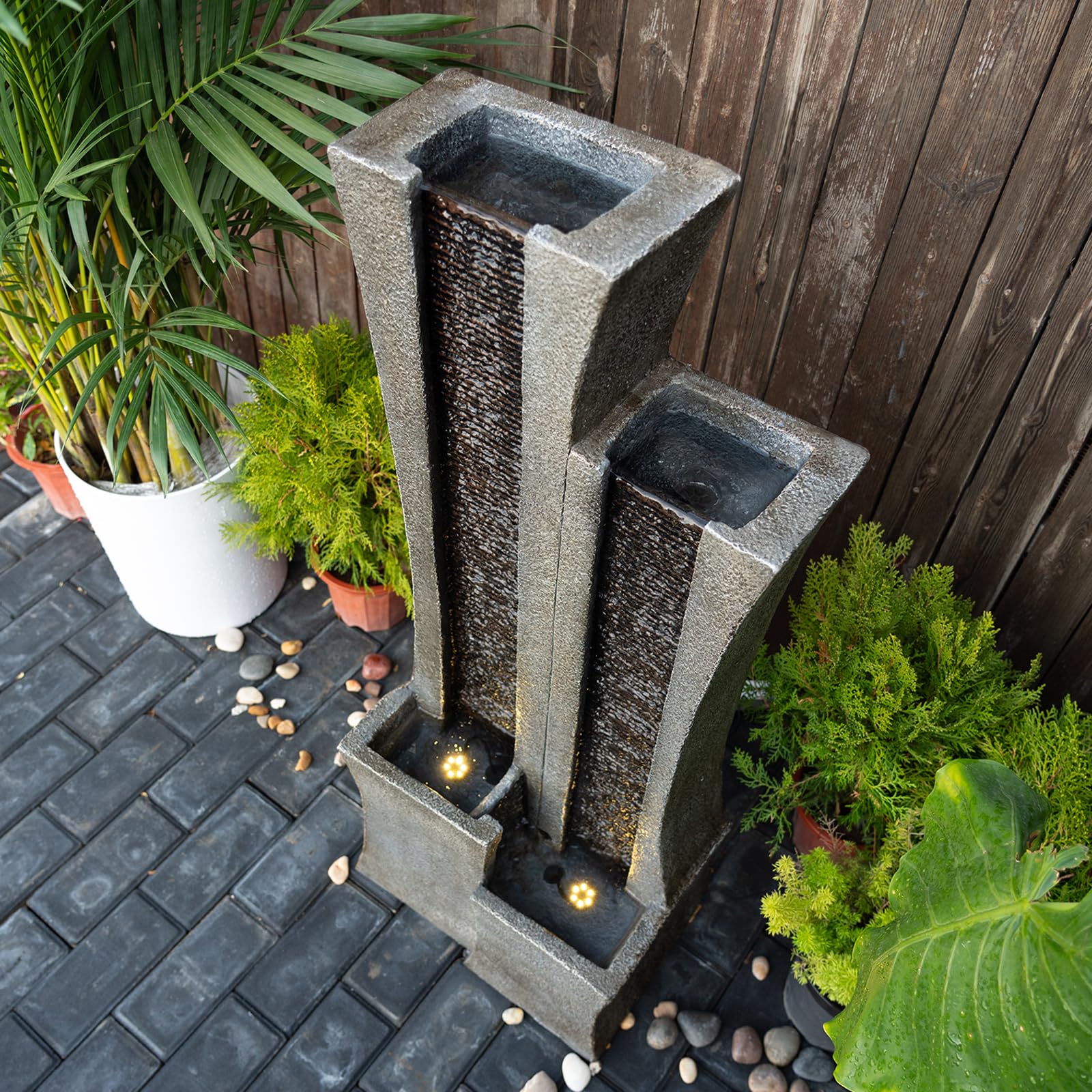 Modern Outdoor Water Fountain Indoor Cascading Floor-Standing Fountains