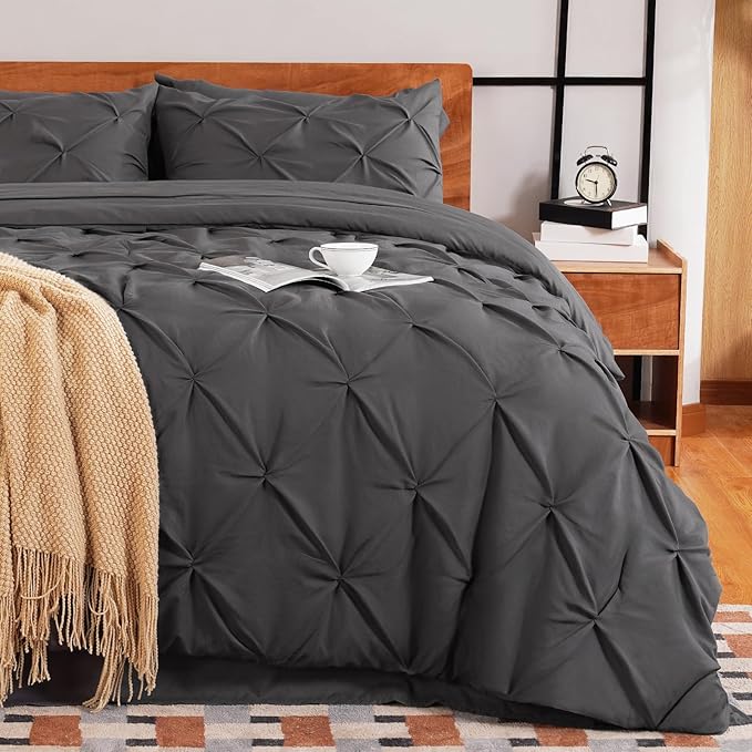 Queen Comforter Set-7 Pieces Queen Bedding Sets, Bed in a Bag Queen with Comforter,