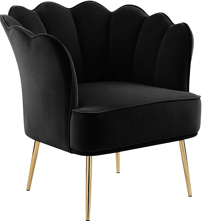 Jester Collection Modern | Contemporary Velvet Upholstered Accent Chair with Deep