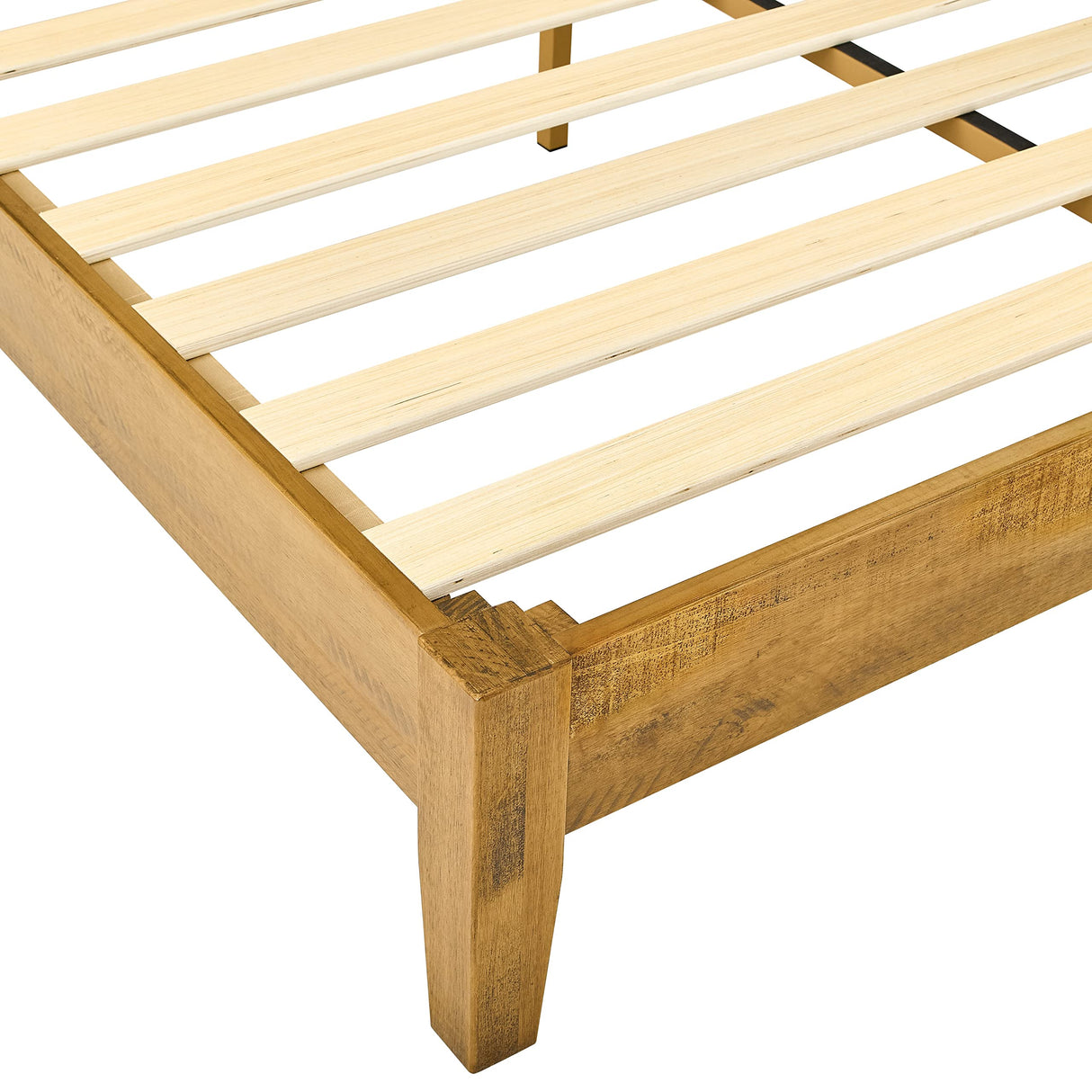 Mid-Century Wood Platform Bed Frame,No Box Spring Needed,Strong Wood Slat Support