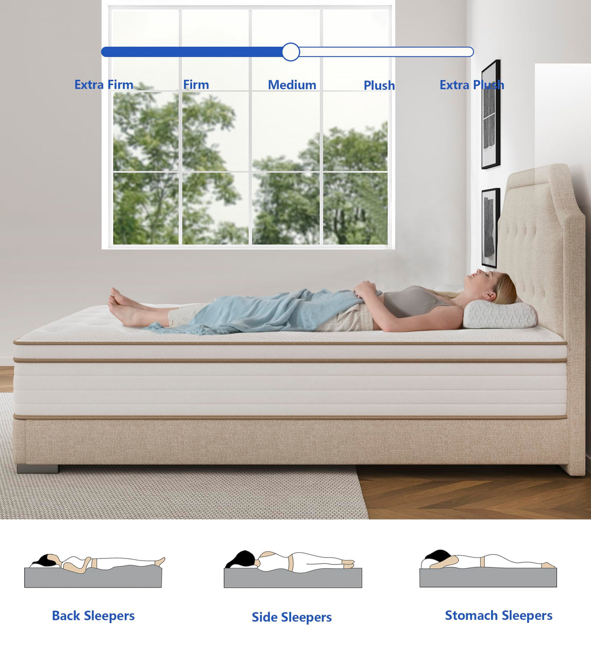 Full Size Mattresses,Hybrid 10 Inch Full Mattress in a Box,Memory Foam & Individually