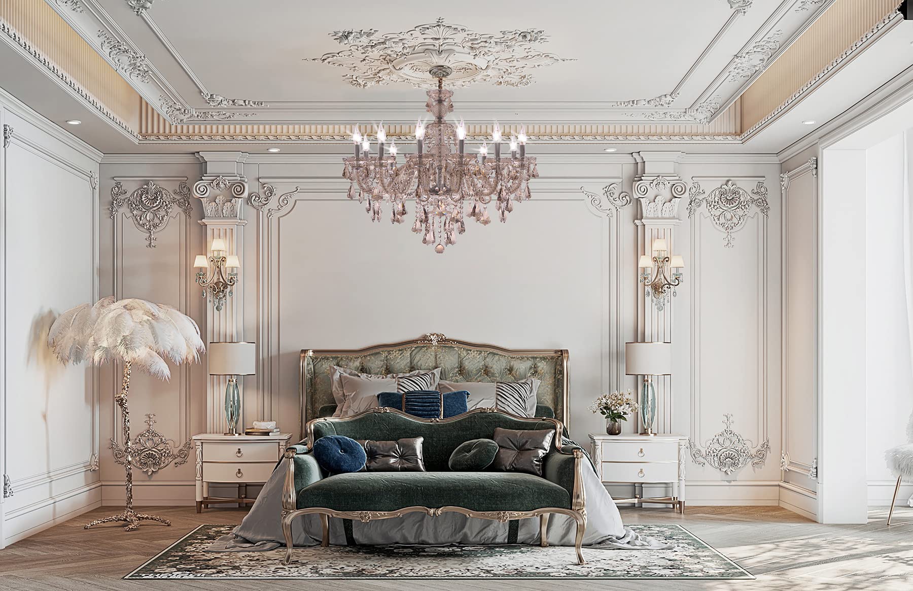 Cognac 12 Lights K9 Crystal Chandelier Modern Luxurious Light Candle