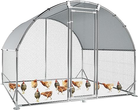 Large Metal Chicken Coop Upgrade Tri-Supporting Wire Mesh Chicken Run,Chicken Pen