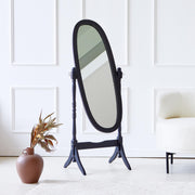 60" Oval Floor Standing Mirror - Antique Wooden Cheval Dressing Mirror