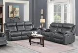 Wall-Hugger Manual Double Lay Flat Reclining Loveseat, Gray