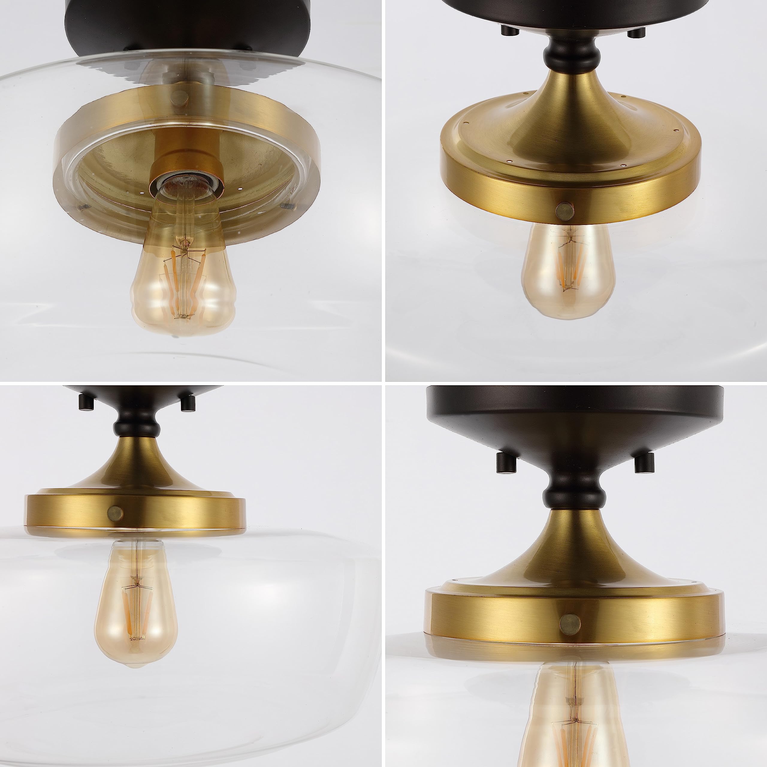 JYL7517E Marfa 14" Glass/Iron Farmhouse Modern Bohemian Cottage Farmhouse Rustic