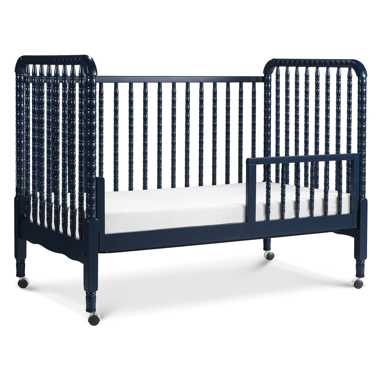 DaVinci Jenny Lind 3-in-1 Convertible Crib in Navy, Removable Wheels, Greenguard Gold Certified