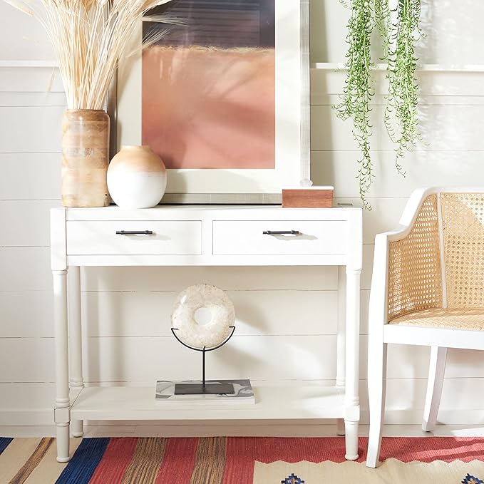 Home Collection Filbert Brown 2-Drawer Bottom Shelf Console Table