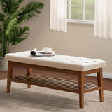 Entryway Shoe Bench, End of Bed Bench,Upholstered Button-Tufted Bench for Kitchen